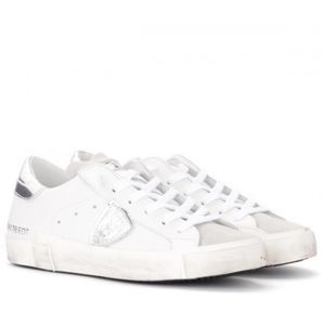 Philippe Model Paris X White/Silver Leather Sneaker